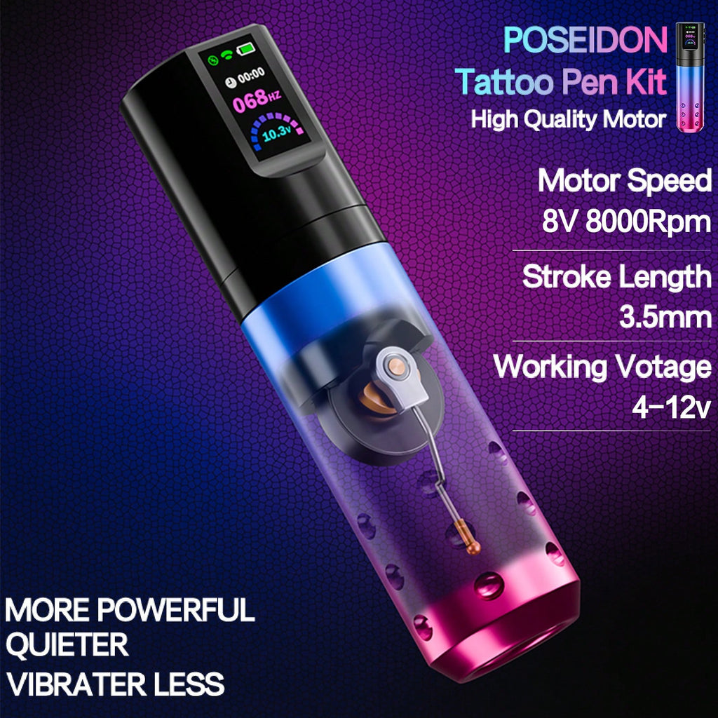 Wireless Tattoo Pen Kit - LED Color Screen, 20Pcs Cartridge Needles, 11 Vibrant Tattoo Inks, Portable And Ergonomic Design For Beginners And Professionals Alike