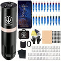 Wireless Tattoo Pen Kit – Rechargeable Tattoo Machine Set with 20 Cartridge Needles & Complete Tattoo Supplies