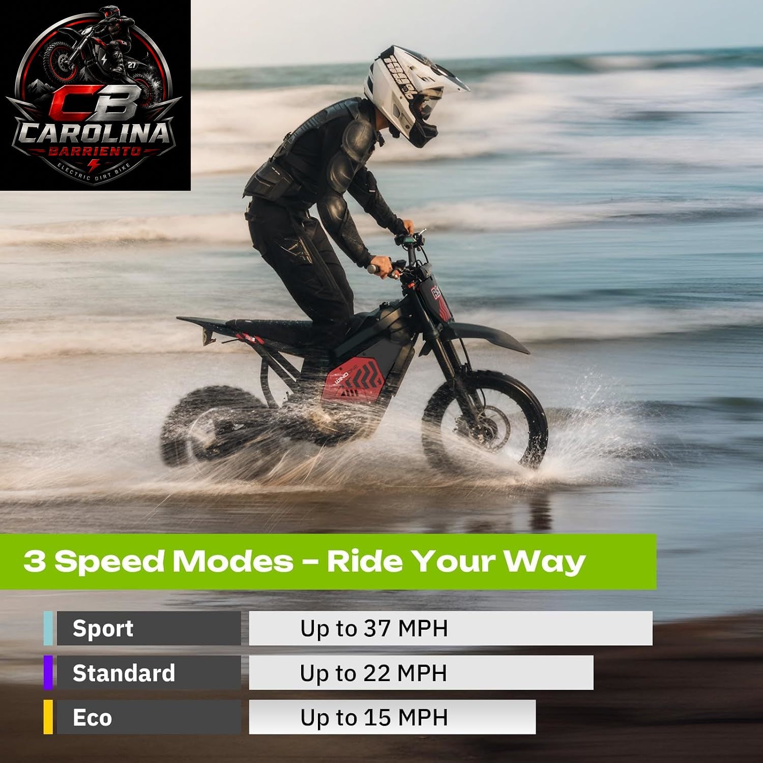 Windone RS5 Electric Dirt Bike – 2200W Peak Motor, 37 MPH, 48V 22.5Ah Battery, 45-Mile Range & Hydraulic Brakes